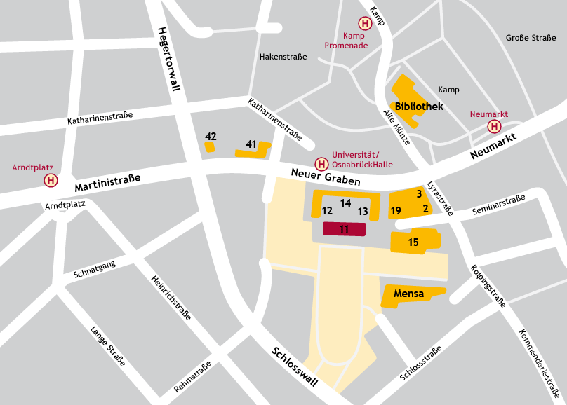 Das Institut befindet sich in Gebäude 11 (Neuer Graben 11, Osnabrück). Das Institut befindet sich in Gebäude 11 (Neuer Graben 11, Osnabrück).